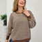Stripe Exposed Seam Split Hem Long Sleeve Knit Top