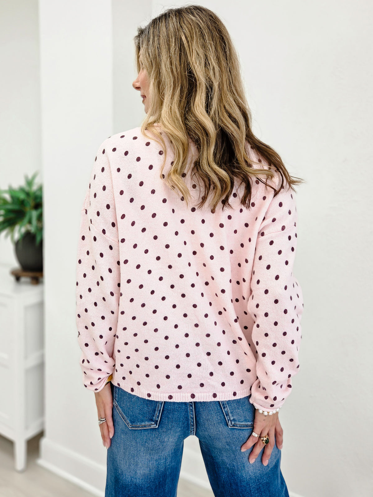 Polka Dot Button Down Cardigan