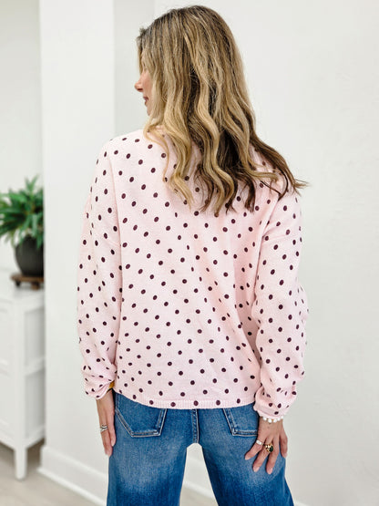 Polka Dot Button Down Cardigan