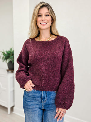Long Sleeve Fuzzy Knit Pullover Sweater