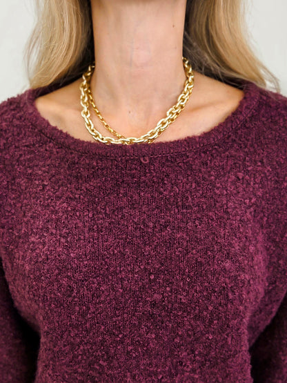 Long Sleeve Fuzzy Knit Pullover Sweater