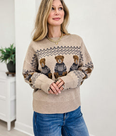 Holiday Bear Motif Sweater