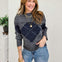 Argyle Wide Fold Over Knit Pullover Sweater
