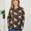 Horse Jacquard Long Sleeve Knit Sweater