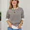 Striped Banded Long Sleeve Pullover Top