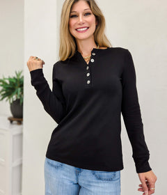 Quarter Concho Button Down Long Sleeve Top