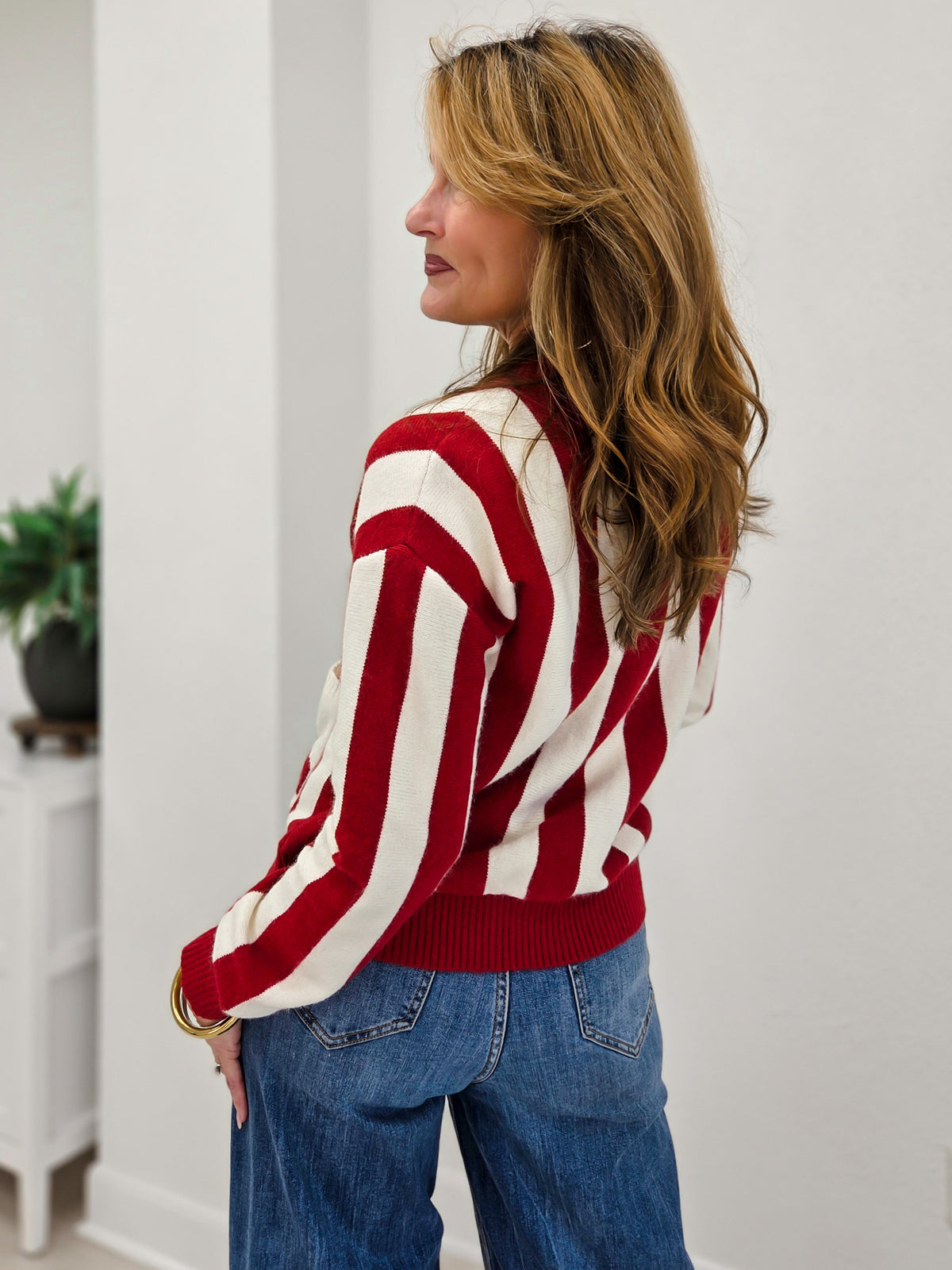 Christmas Truck Striped Cardigan
