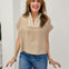 Lace Trim V-Neck Short Sleeve Blouse