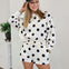 Fleece Polka Dot Print Round Neck Pullover And Short Set