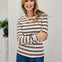 Crew Neck Long Sleeve Hacci Striped Top