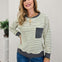 Color Trimmed Micro Brushed Pocket Pull Over Top