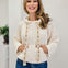 Cropped Chenille Hoodie Sweater With Drawstring Detail