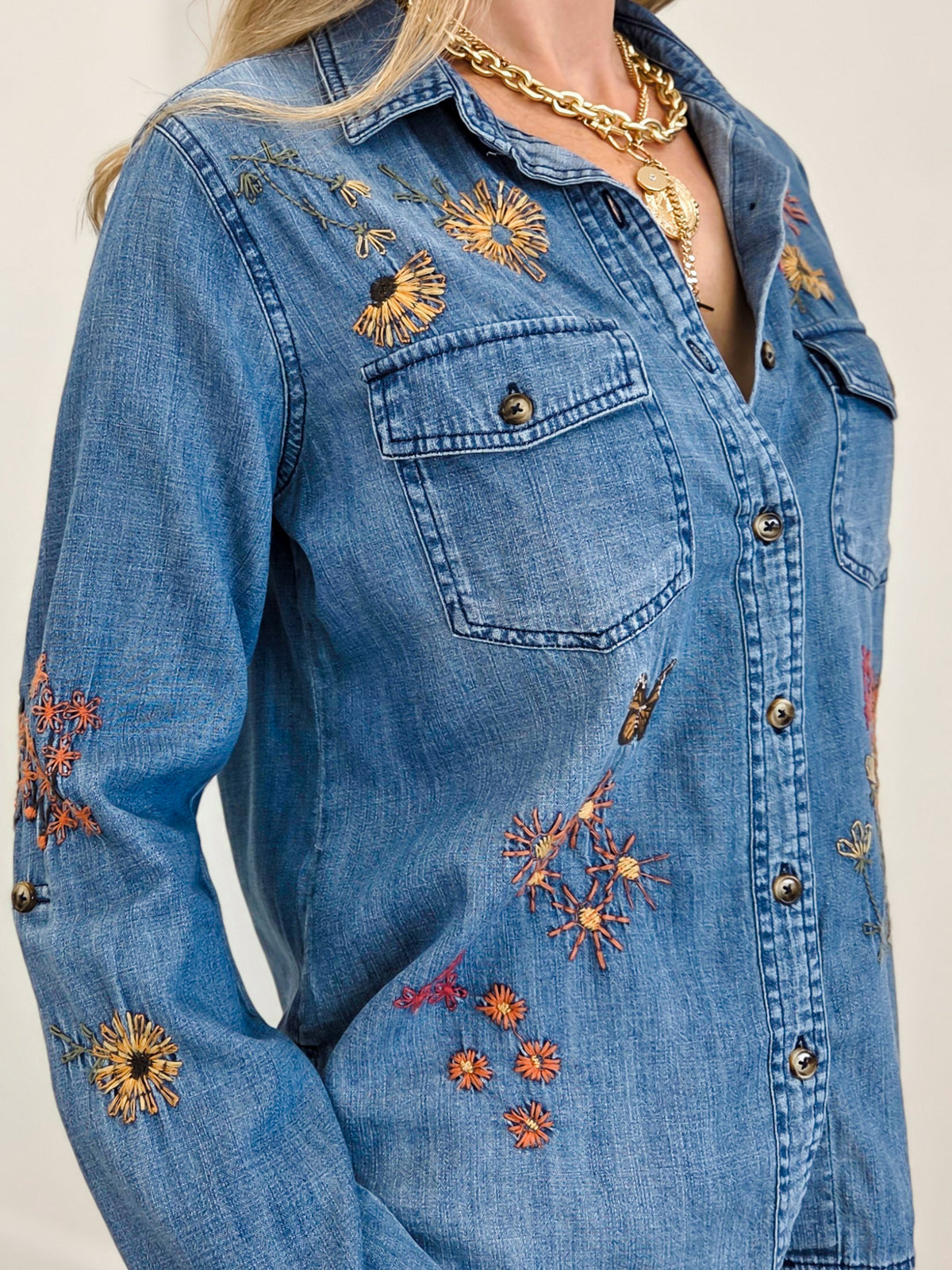 Happy Garden Denim Shirt