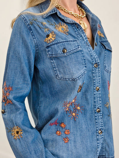 Happy Garden Denim Shirt
