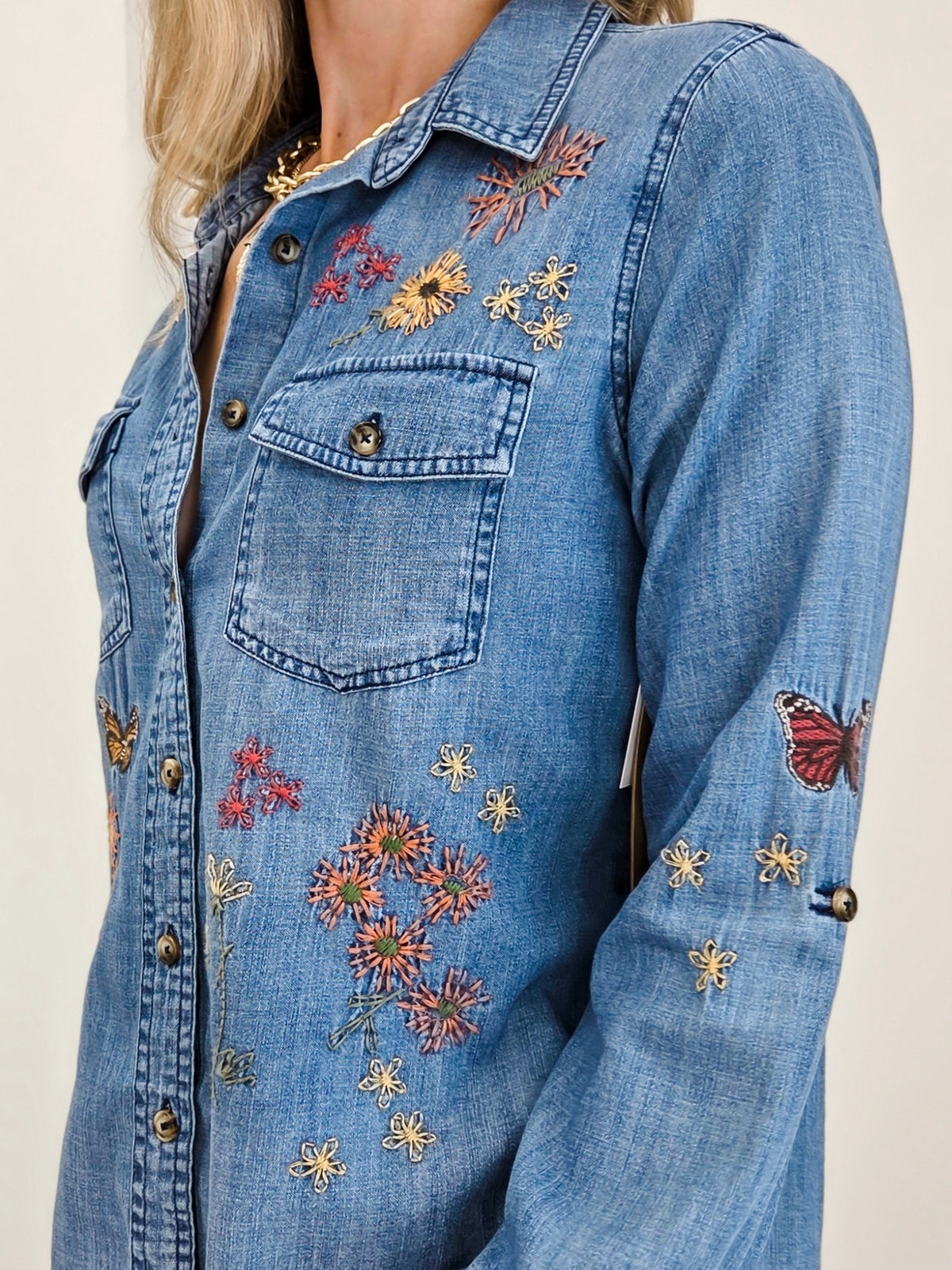 Happy Garden Denim Shirt