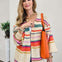 Sunset Carnival Striped Cozy Relaxed Cardigan
