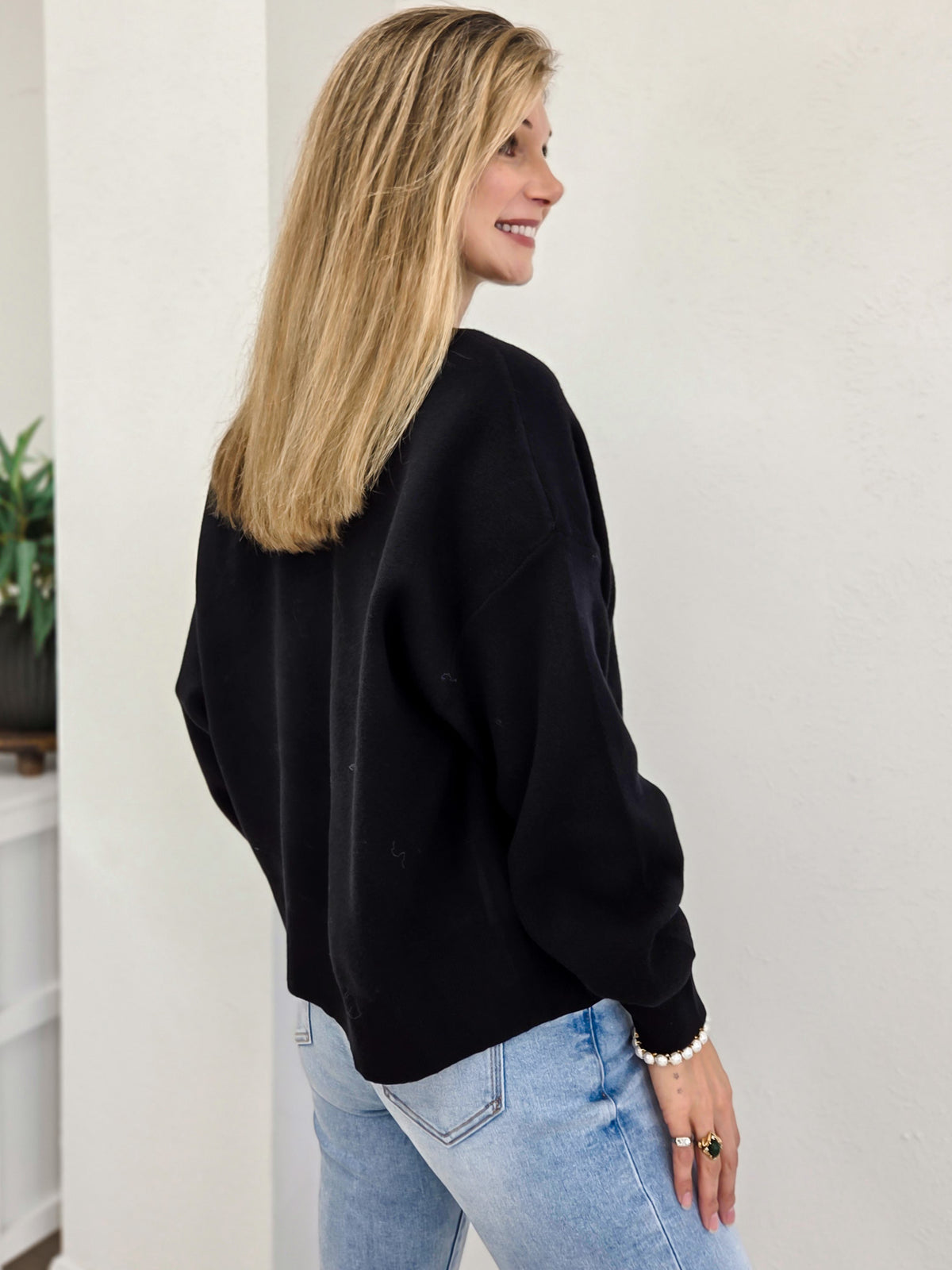 Balloon Sleeve Open Front Cardigan