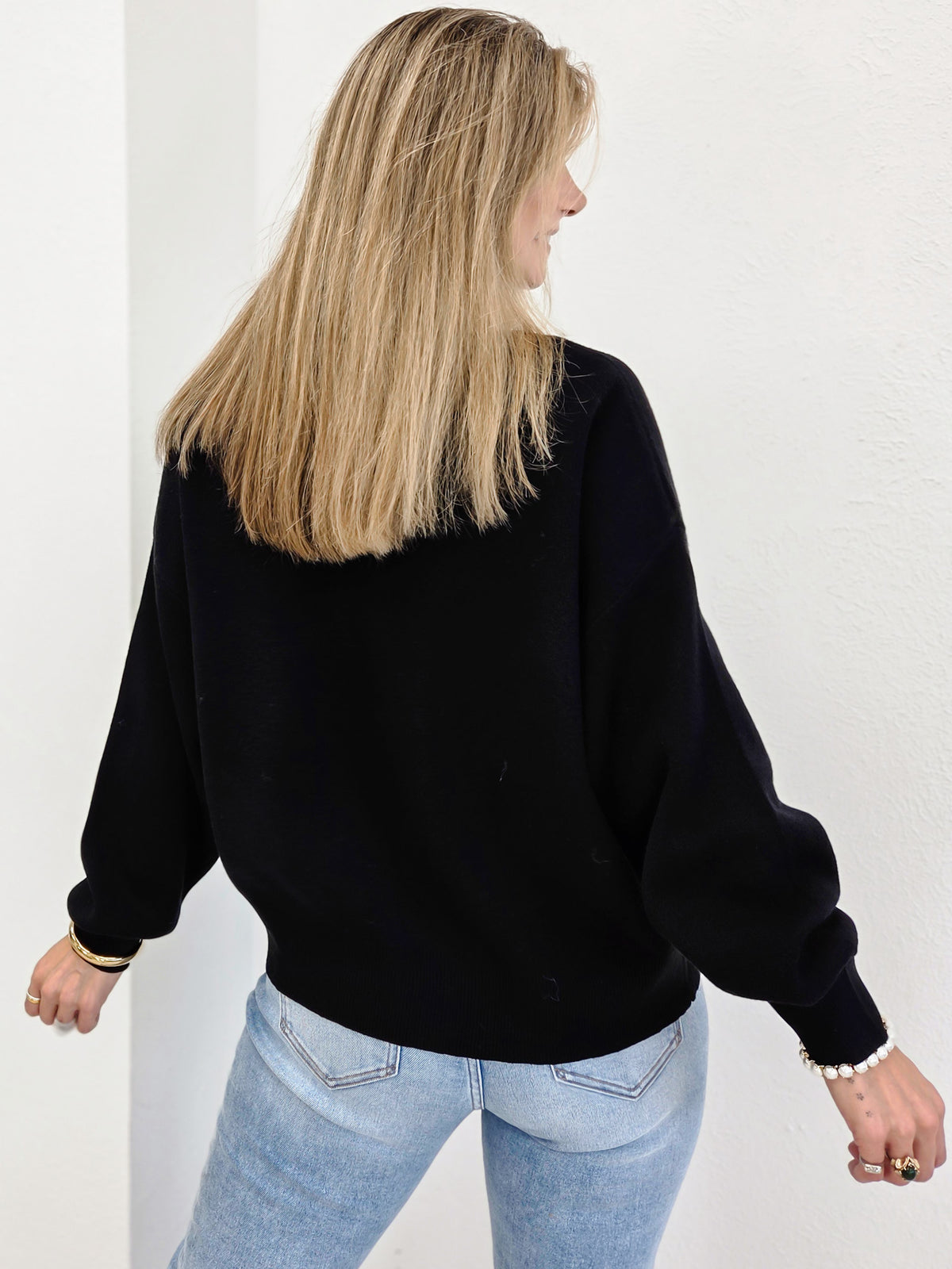 Balloon Sleeve Open Front Cardigan