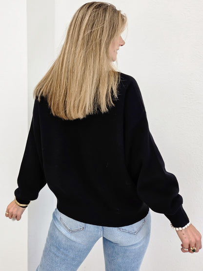 Balloon Sleeve Open Front Cardigan