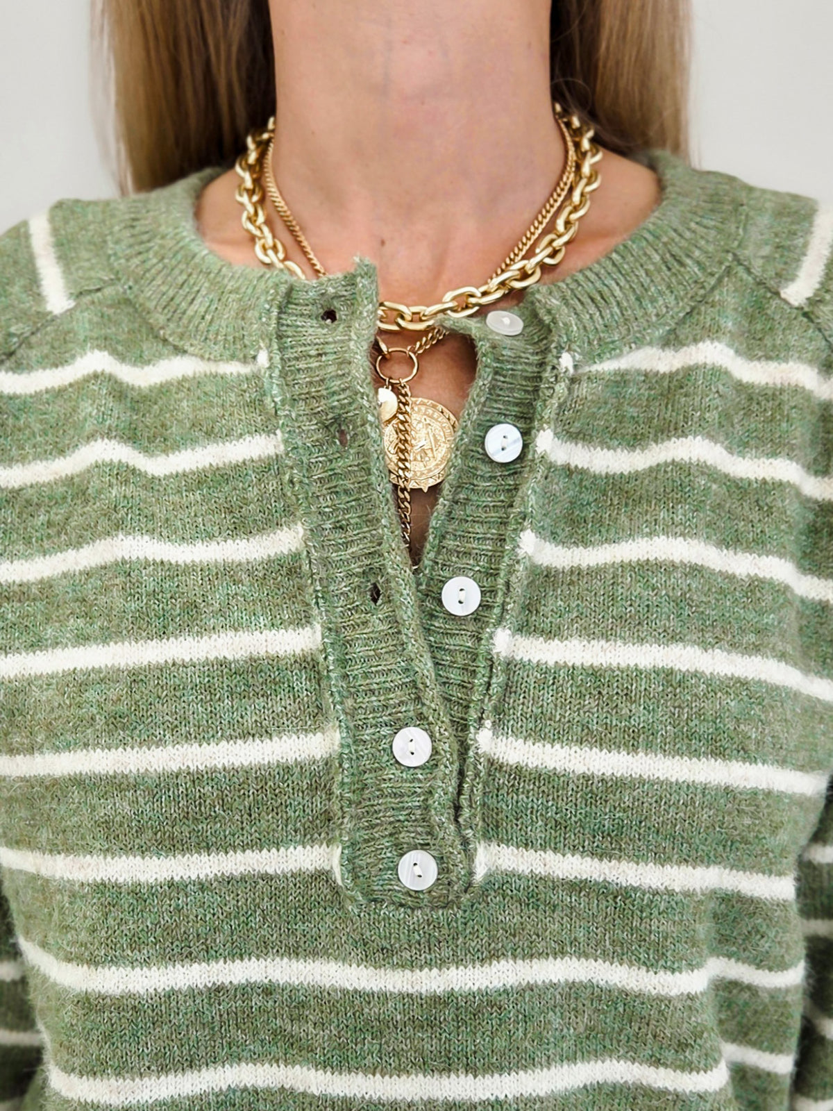 Fuzzy Striped Pullover Sweater