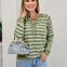 Fuzzy Striped Pullover Sweater