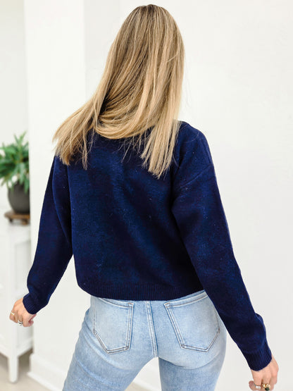 Horse Jacquard Button Down Cardigan