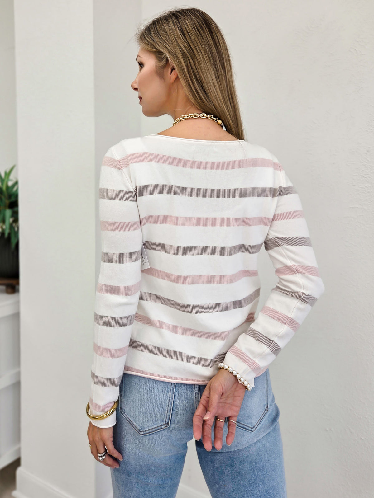 Textured Striped Sweater