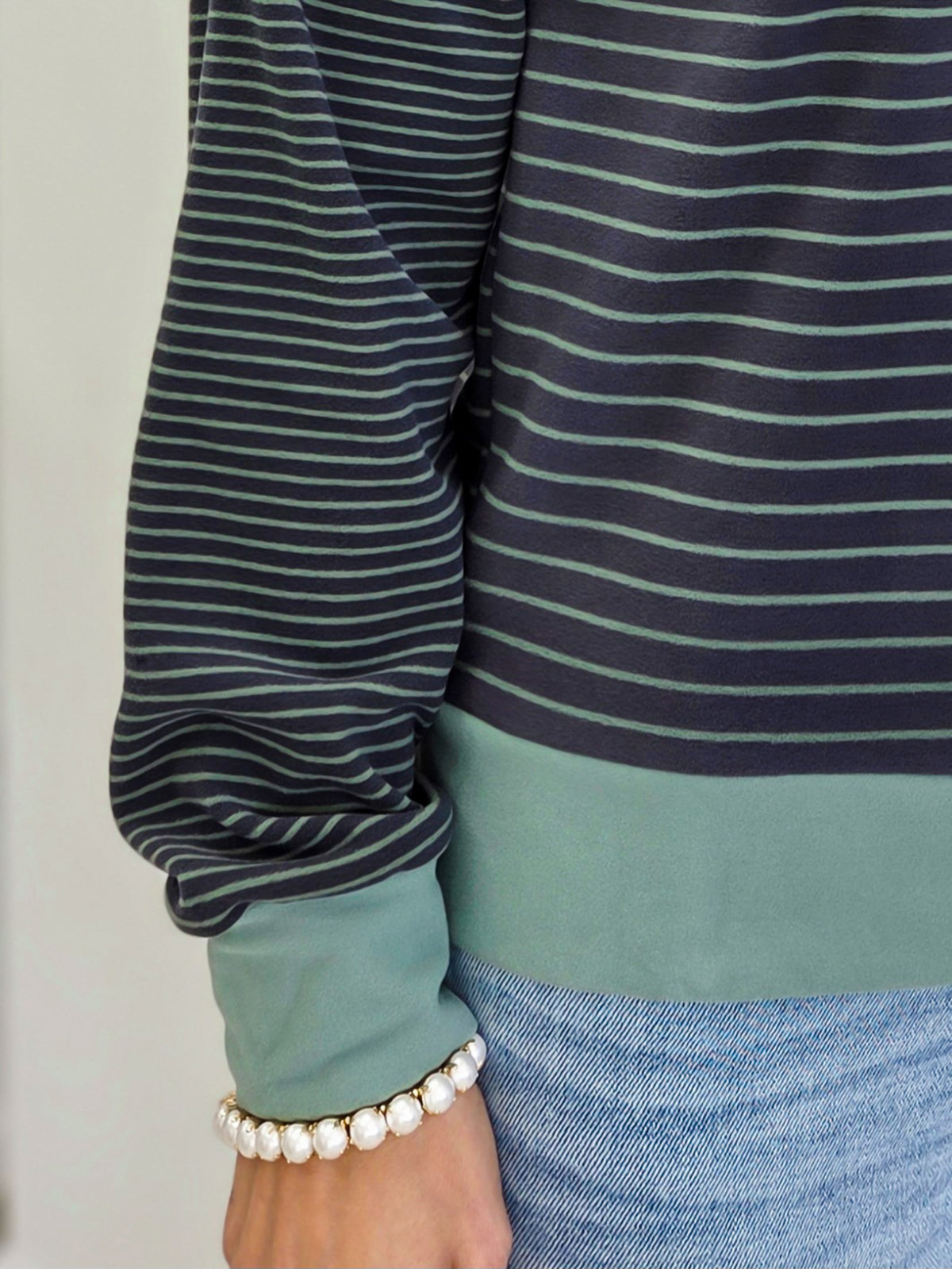 Super Soft Micro Brushed Stiped Sweatshirt