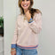 Raw Edge Striped Sweatshirt
