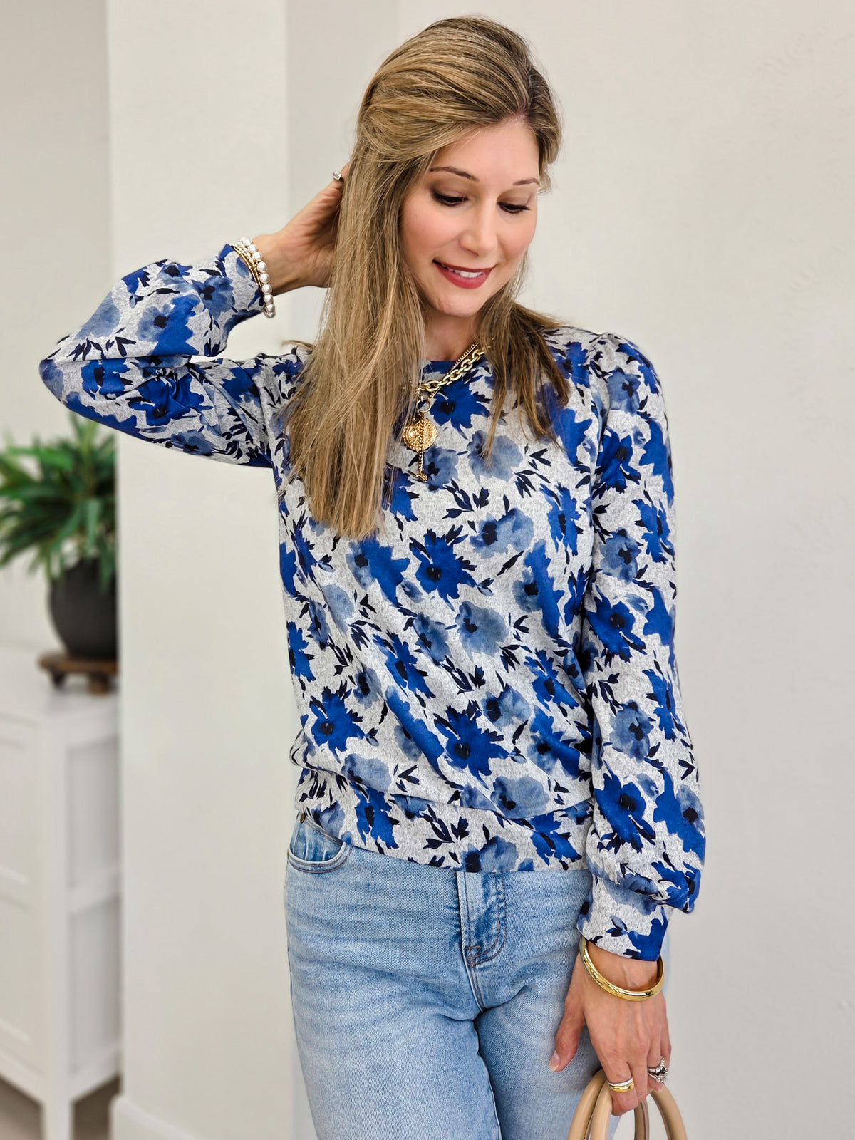 Hacci Floral Printed Top