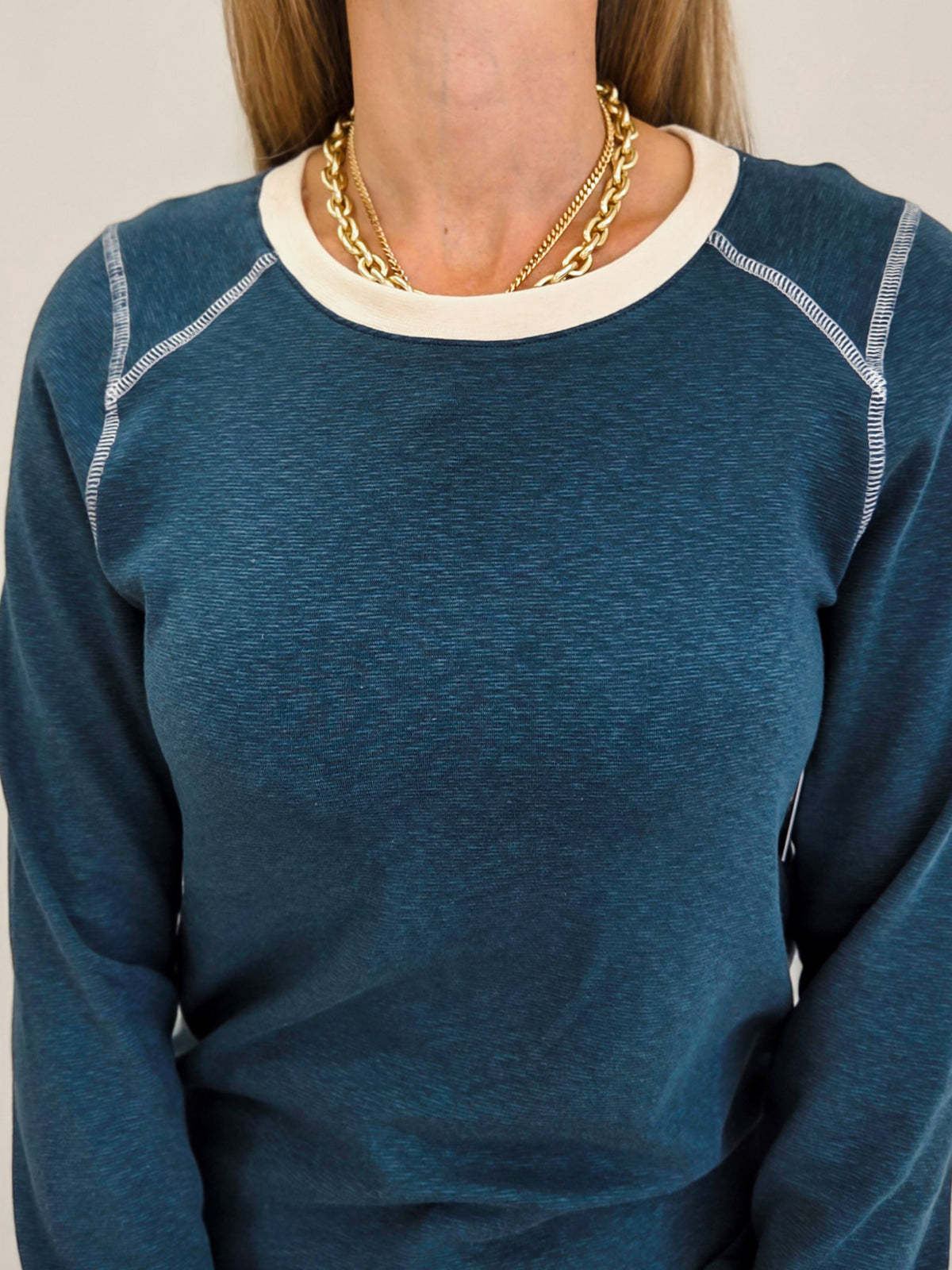 Long Sleeve Top with Exposed Stitch Detail