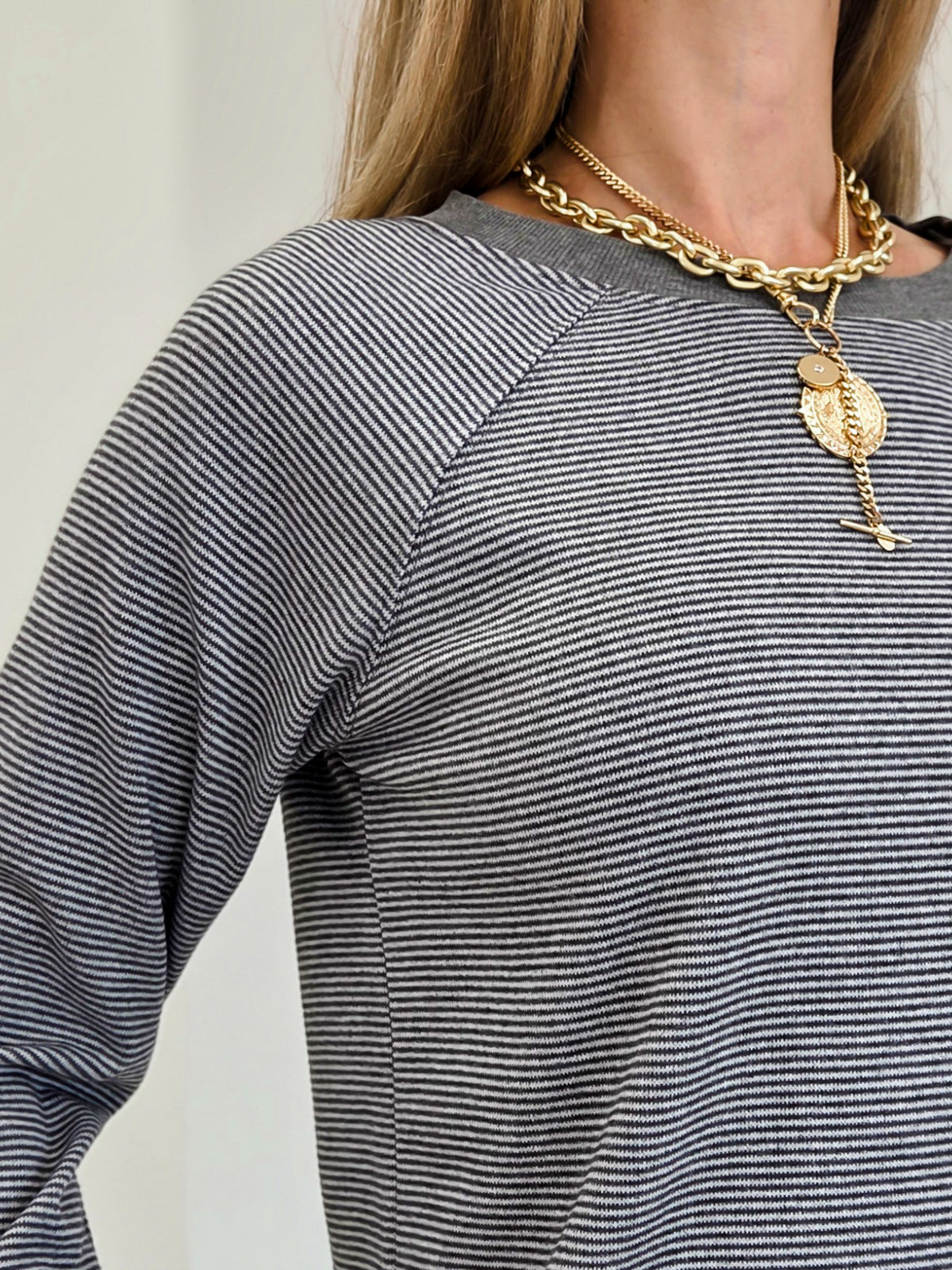 Micro Brushed Pinstripe Top