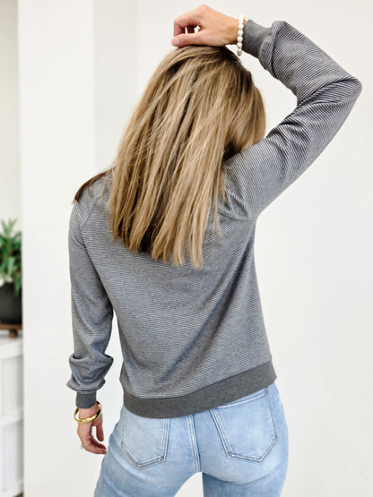 Micro Brushed Pinstripe Top