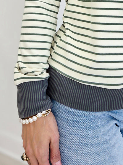Techno Pinstriped Hoodie Top