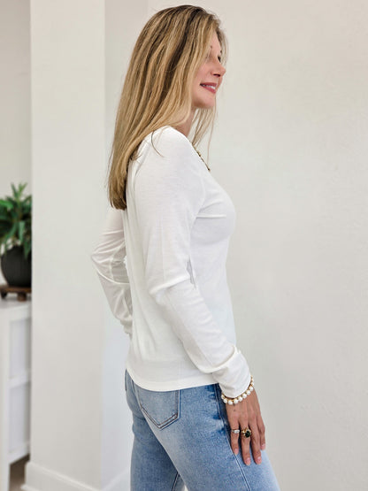 Basic Baby Ribbed Solid Long Sleeve Top