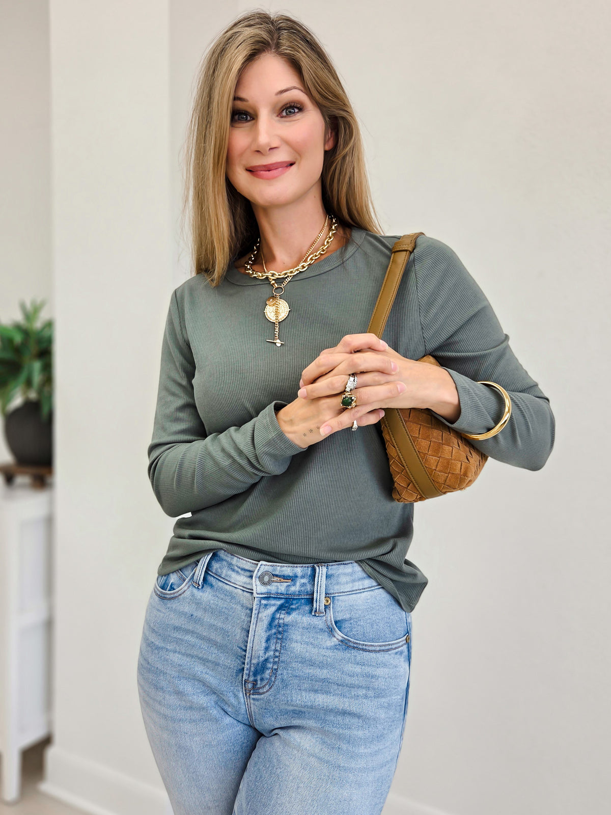 Basic Baby Ribbed Solid Long Sleeve Top