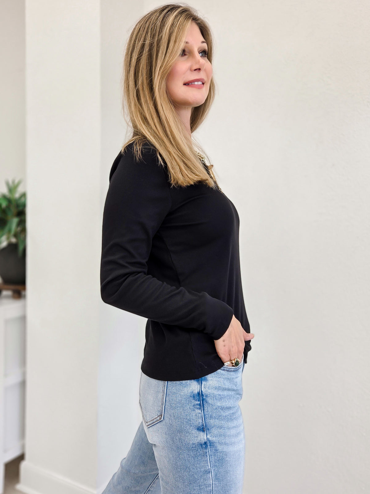 Basic Baby Ribbed Solid Long Sleeve Top
