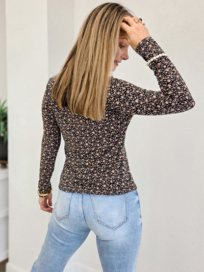 Hacci Long Sleeve Floral Top