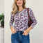 Long Sleeve Hacci Floral Top