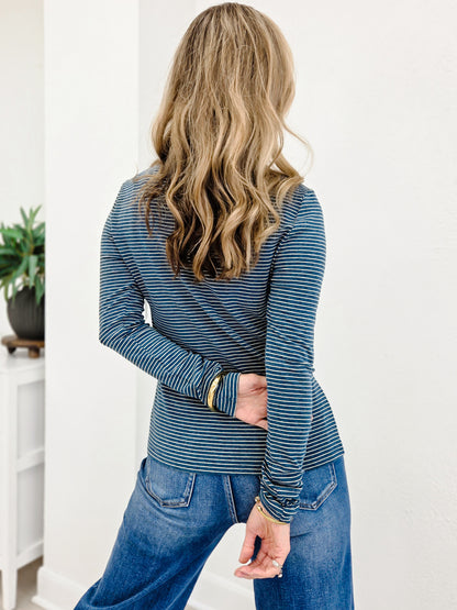 LONG SLEEVE BASIC STRIPED JERSEY TOP