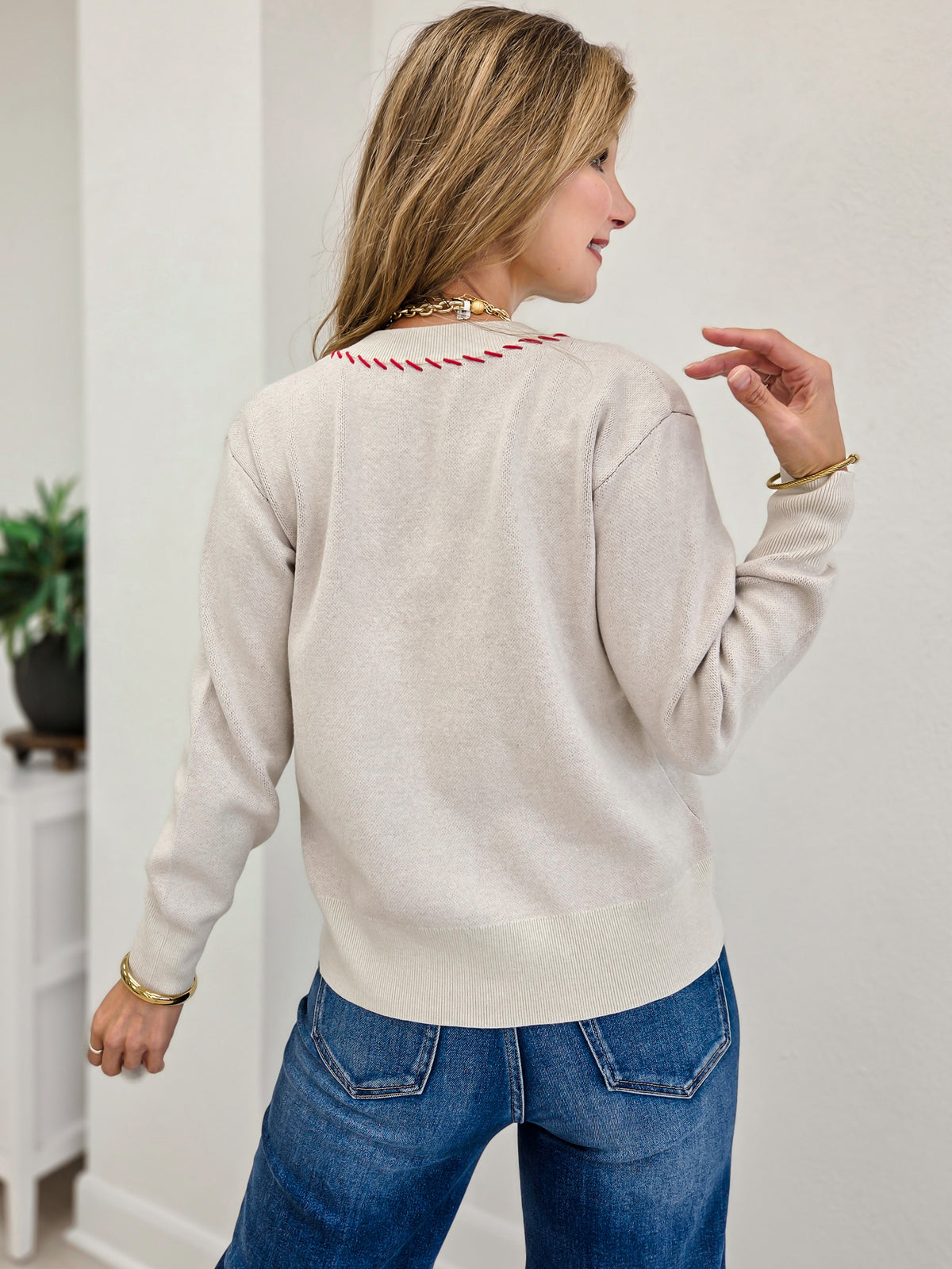 Flower Jacquard Button Down Cardigan