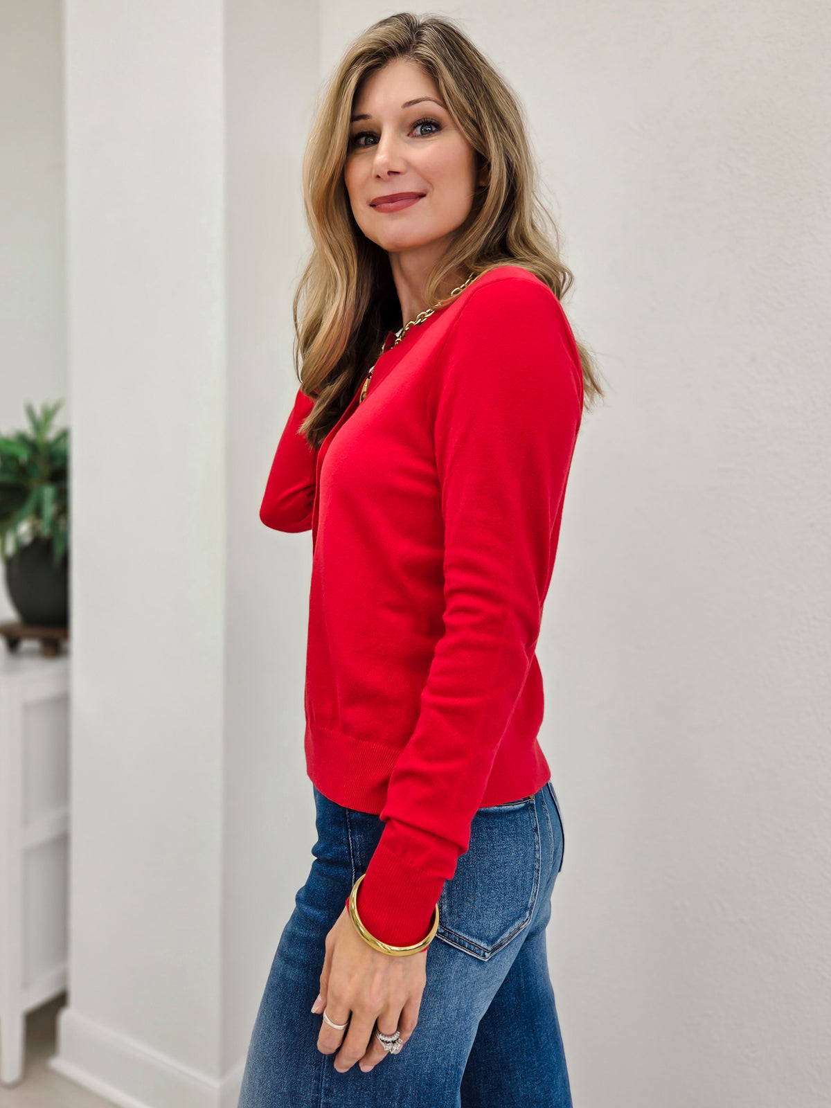Solid Button Down Sweater Cardigan
