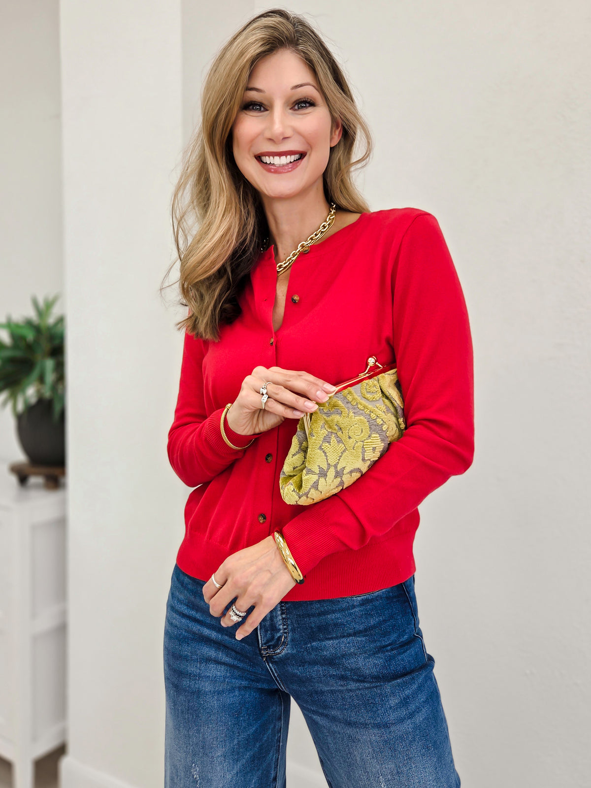 Solid Button Down Sweater Cardigan