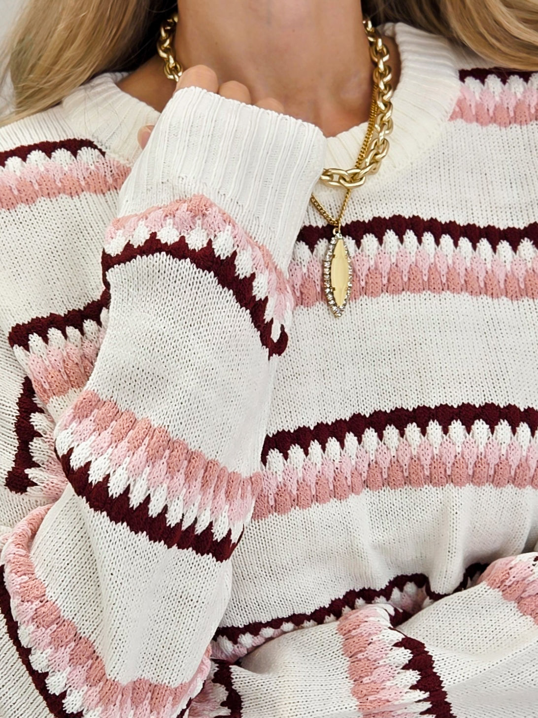 Honeycomb Multi Striped Sweater