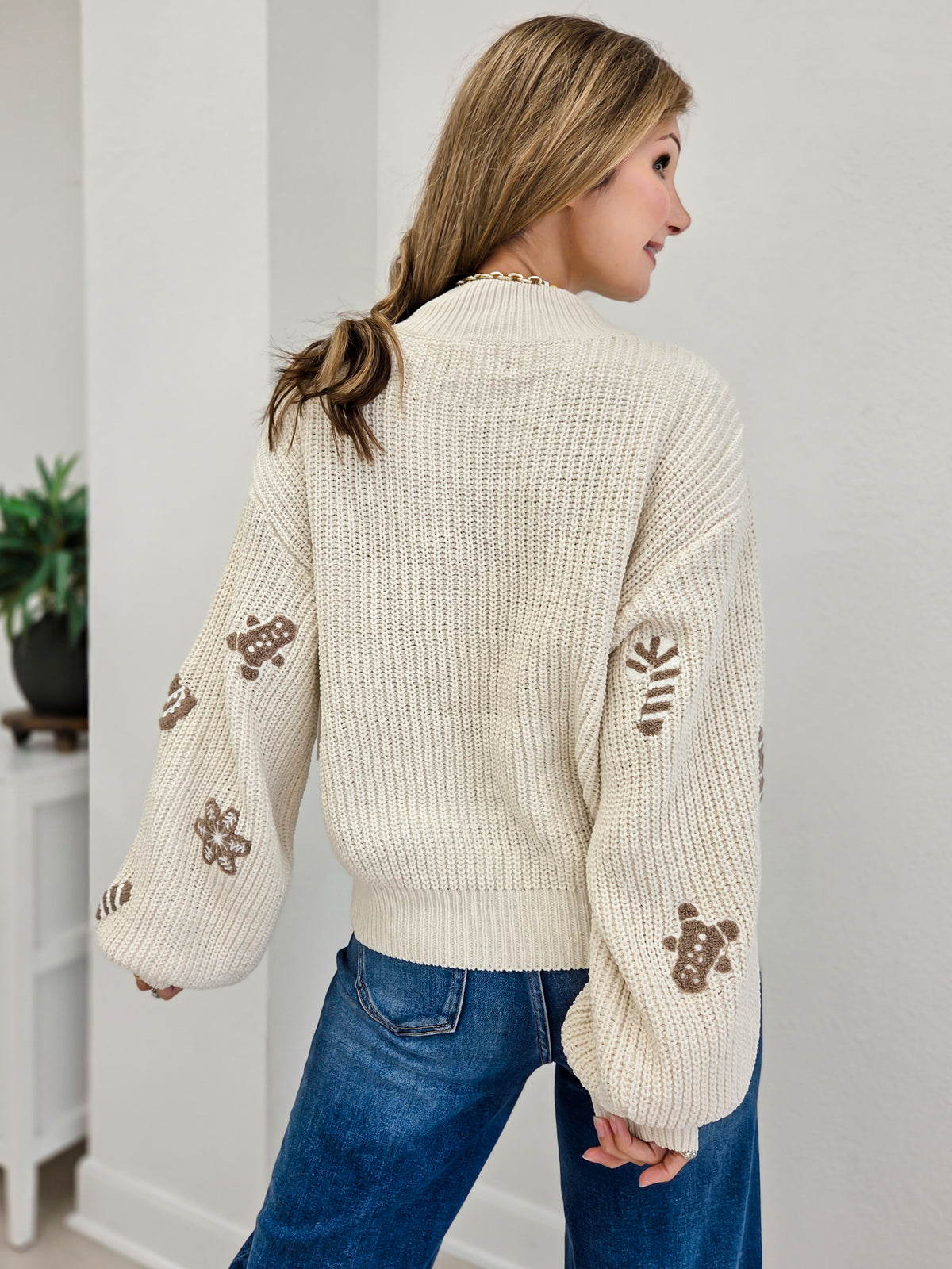 Cropped Christmas Inspired Cozy Chenille Sweater