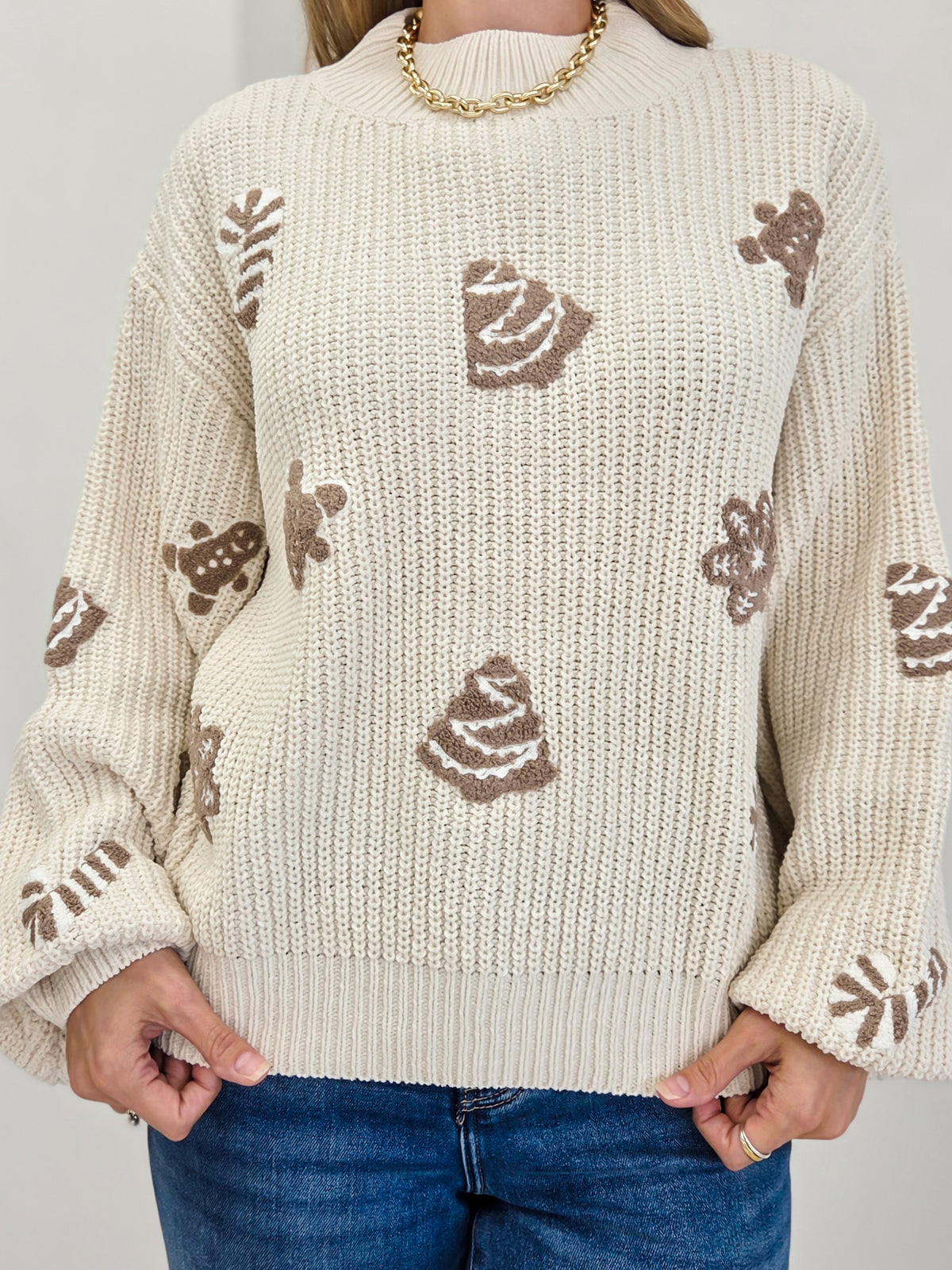 Cropped Christmas Inspired Cozy Chenille Sweater