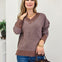 Contrast Stitch V Neck Sweater