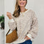 Vintage Leopard Print Pullover With Ribbed Hem Detail