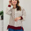 Mixed Stripe Sweatshirt with Exposed Seam Detail