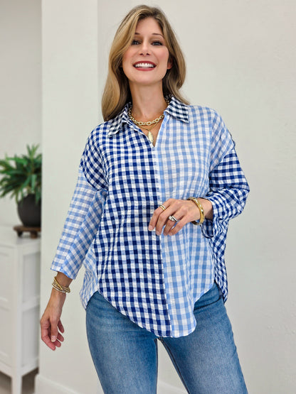 Gingham Girl Half Sleeve Blouse